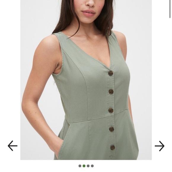 Gap green fences button front jumpsuit - Picture 2 of 5